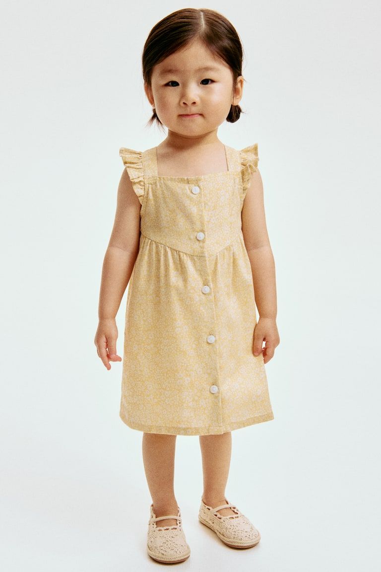 Ruffle-trimmed Cotton Dress