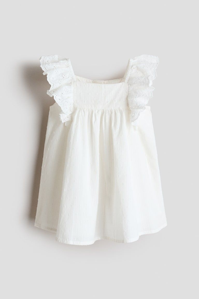 Ruffle-Trimmed Cotton Dress