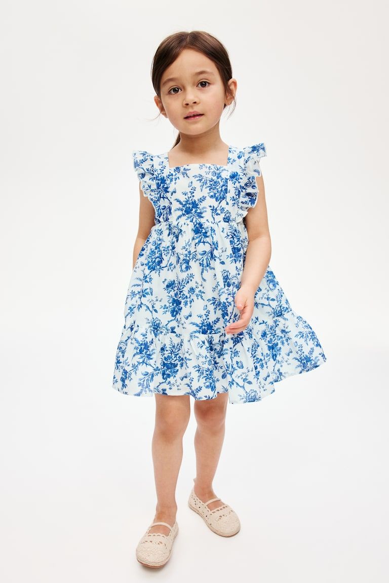 Ruffle-Trimmed Cotton Dress