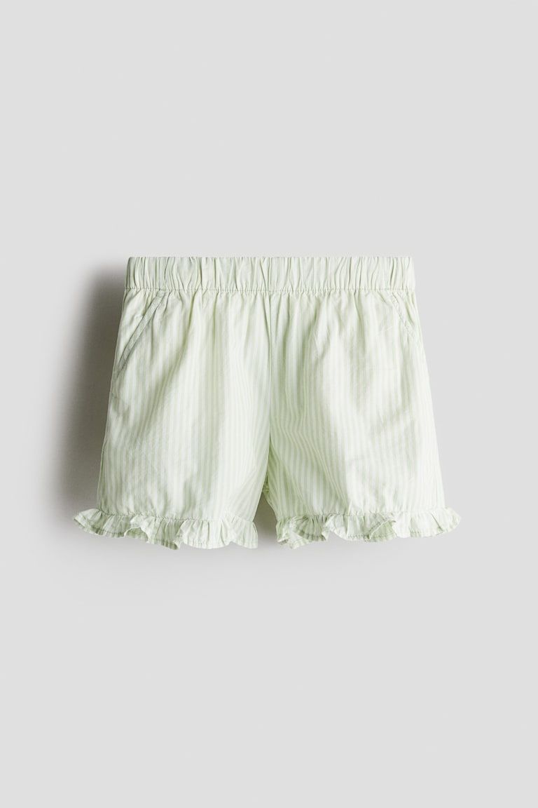 Ruffle-Trimmed Cotton Shorts