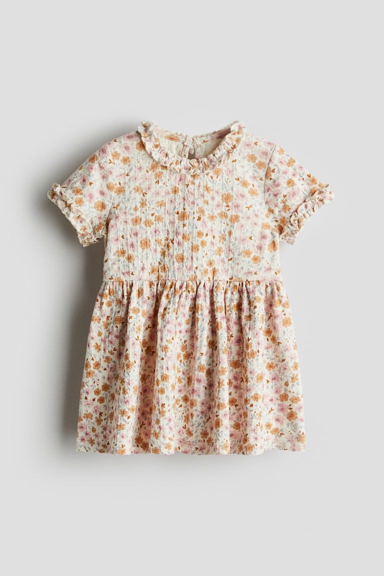 Ruffle-Trimmed Jacquard-Jersey Dress