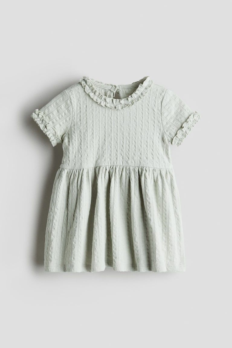 Ruffle-Trimmed Jacquard-Jersey Dress