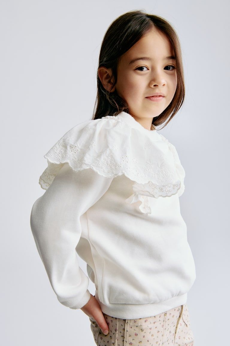 Ruffle-Trimmed Sweatshirt