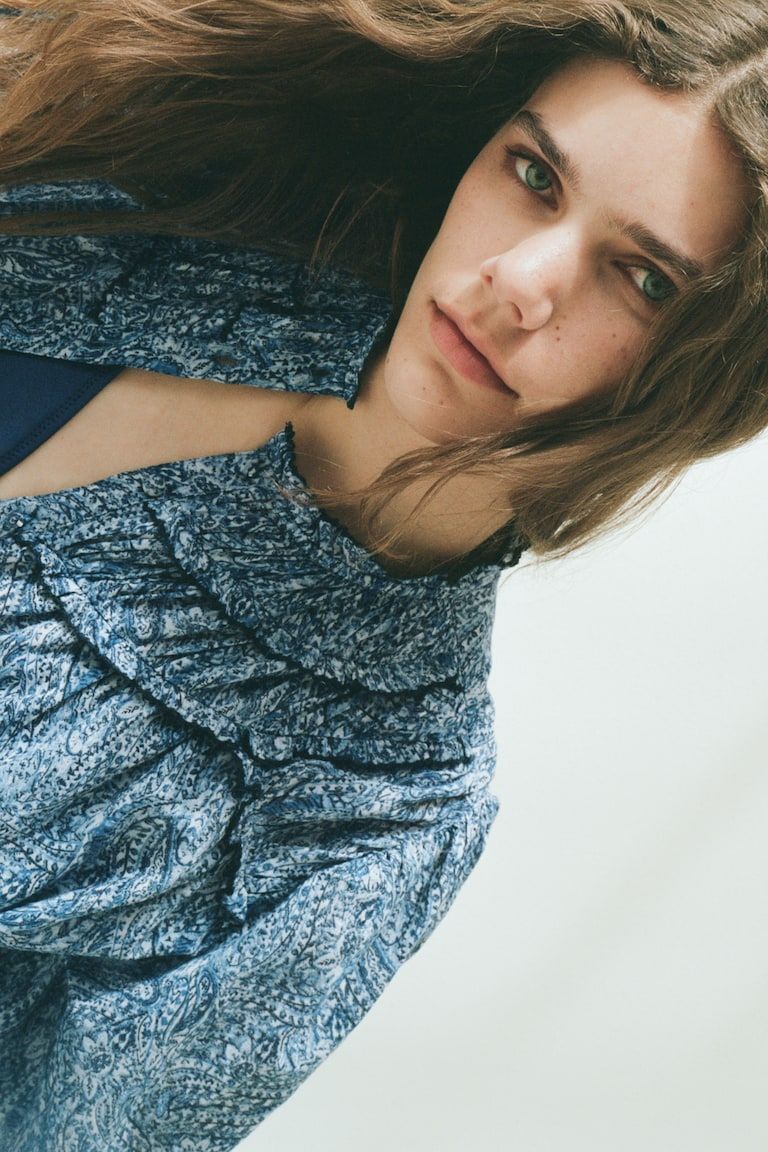 Ruffled Cotton Blouse