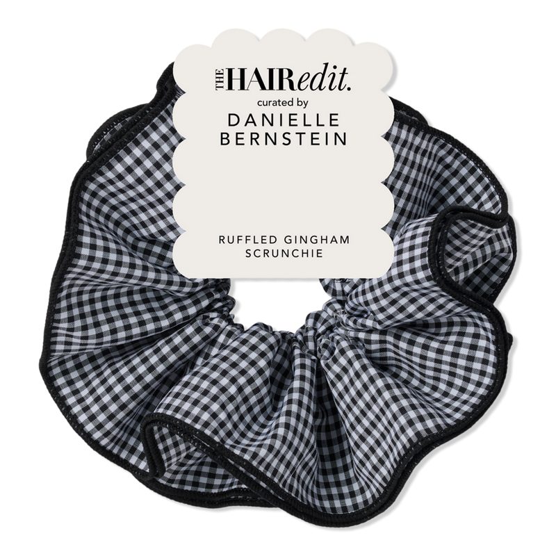 Ruffled Gingham Oversized Scrunchie by Danielle Bernstein