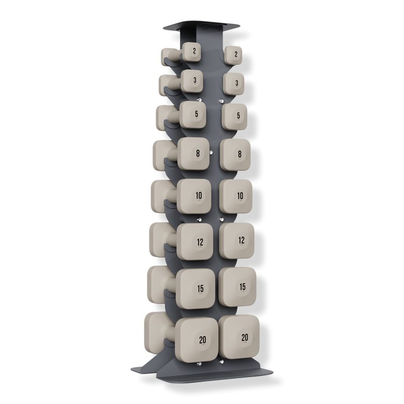 SafeGrip Dumbbells Full Set with Dark Rack - Sandstone