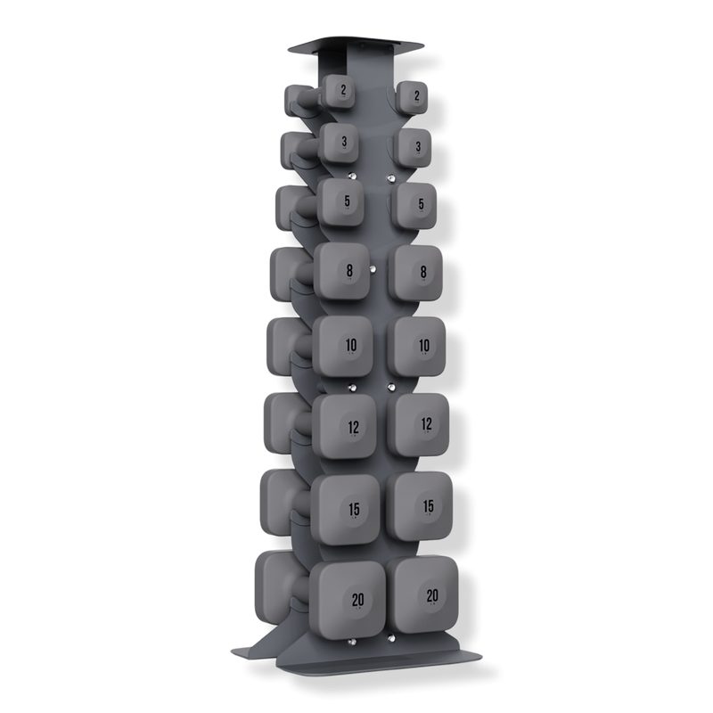 SafeGrip Dumbbells Full Set with Dark Rack - Slate