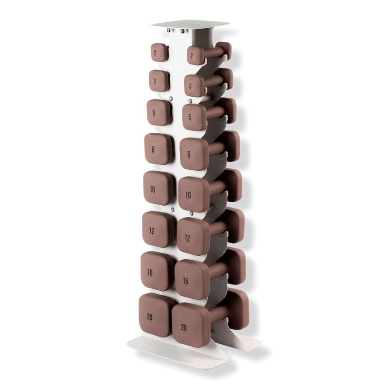 SafeGrip Dumbbells Full Set with Light Rack - Rose