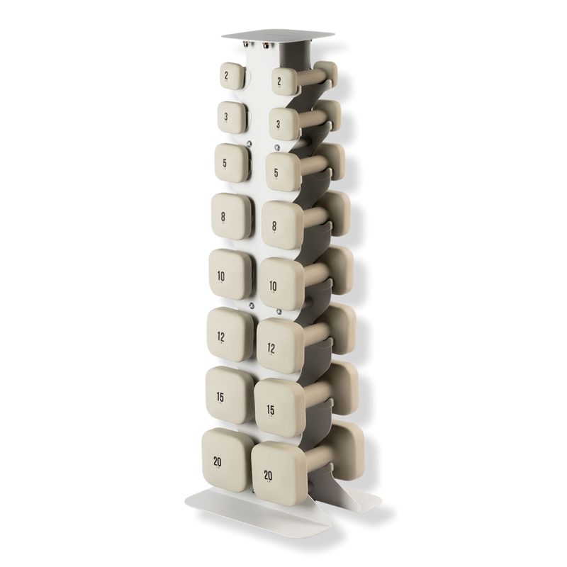 SafeGrip Dumbbells Full Set with Light Rack - Sandstone