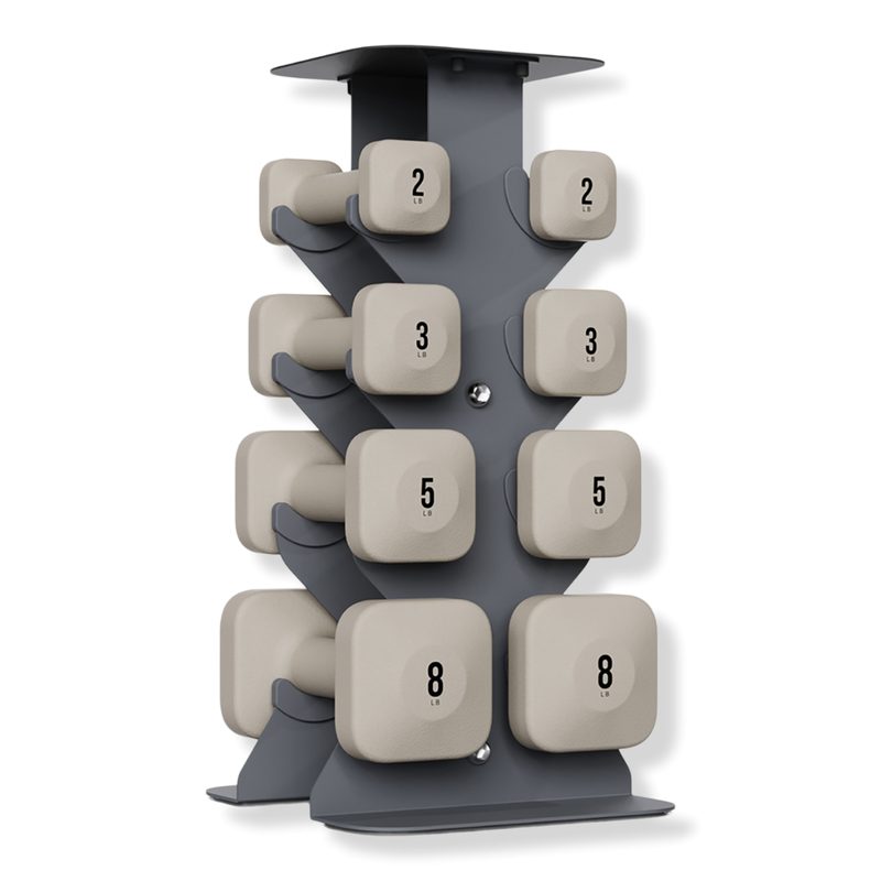 SafeGrip Dumbbells Lower Set with Dark Rack - Sandstone