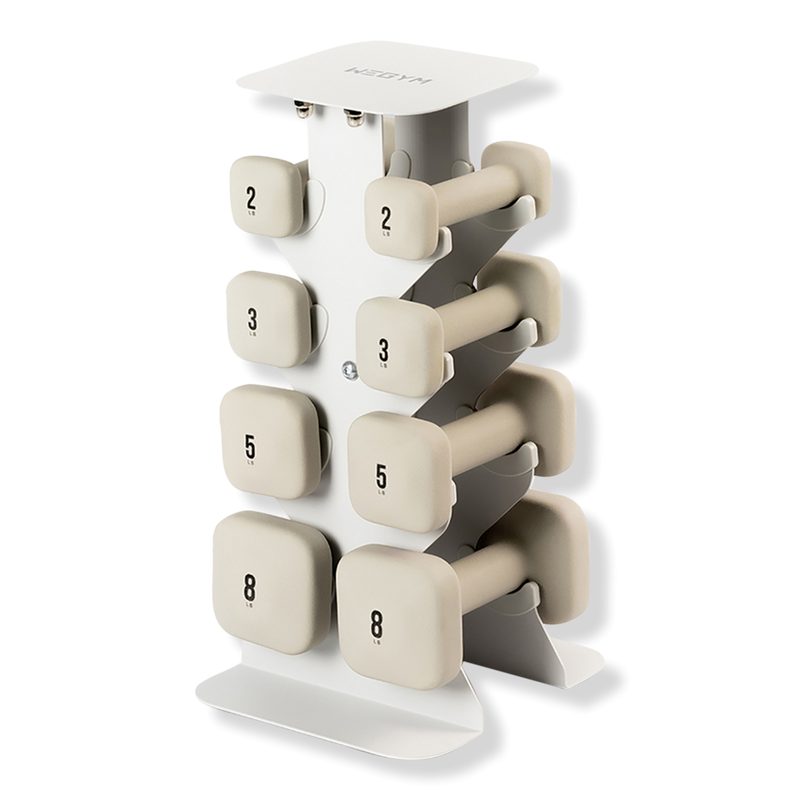 SafeGrip Dumbbells Lower Set with Light Rack - Sandstone
