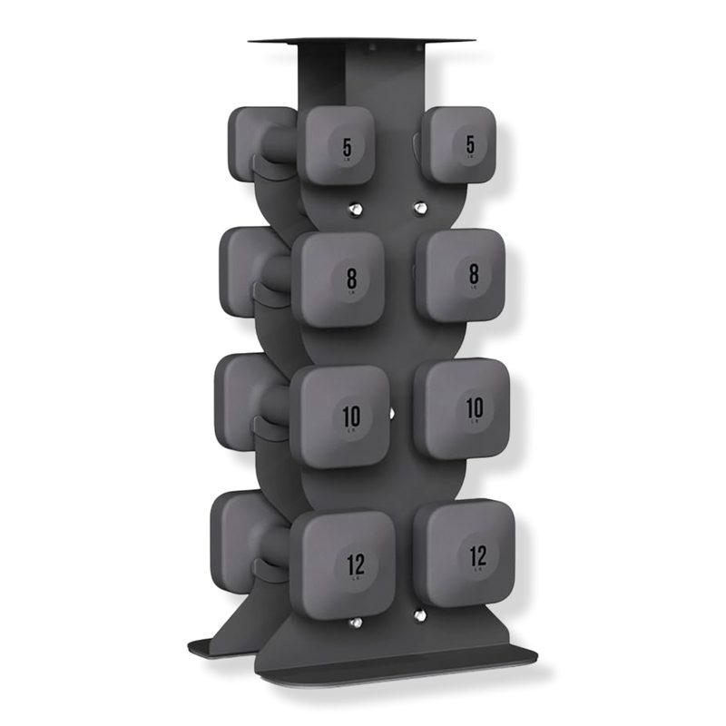 SafeGrip Dumbbells Middle Set with Dark Rack - Slate