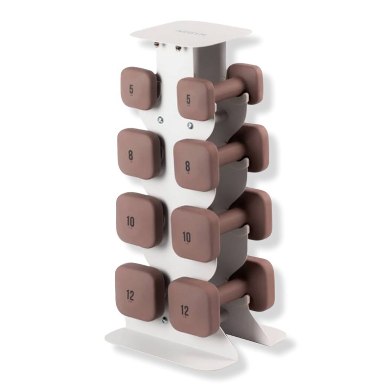 SafeGrip Dumbbells Middle Set with Light Rack - Rose