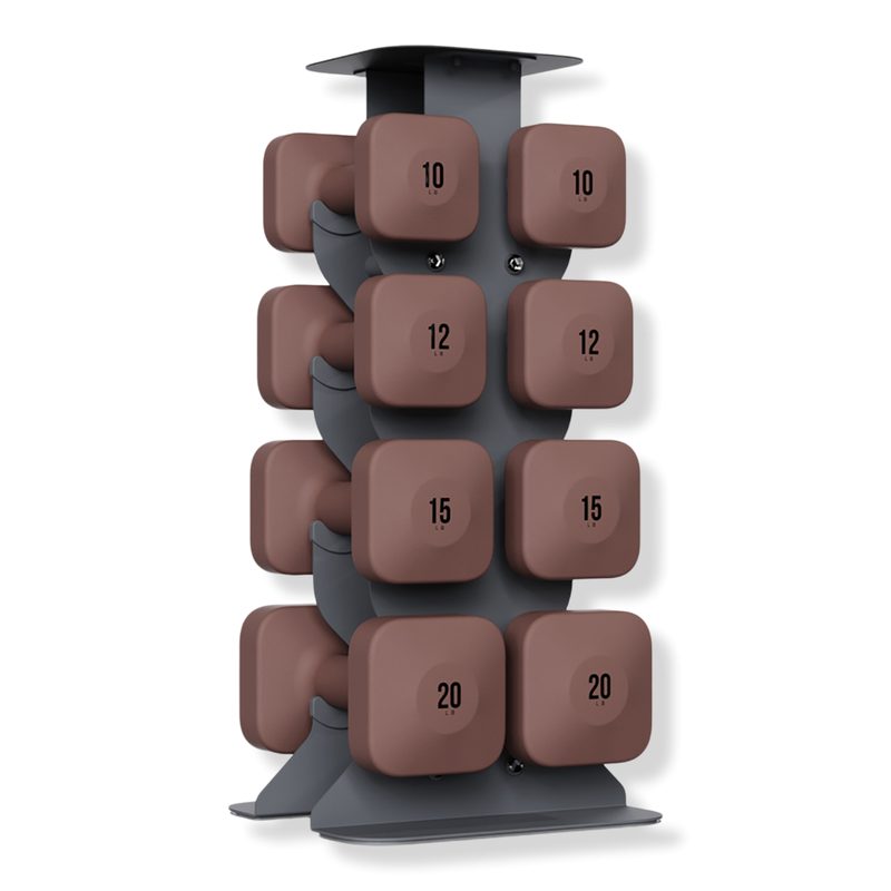 SafeGrip Dumbbells Upper Set with Dark Rack - Rose
