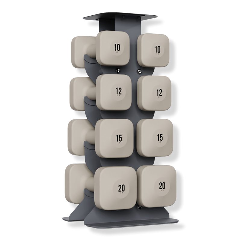 SafeGrip Dumbbells Upper Set with Dark Rack - Sandstone