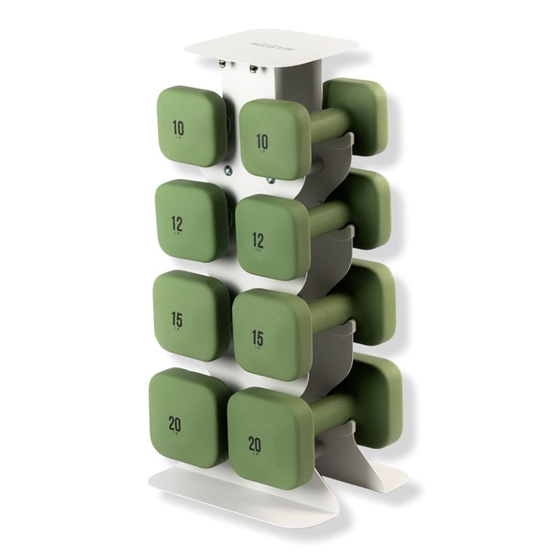 SafeGrip Dumbbells Upper Set with Light Rack - Forest
