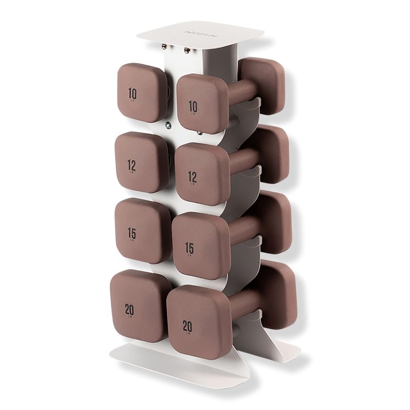 SafeGrip Dumbbells Upper Set with Light Rack - Rose