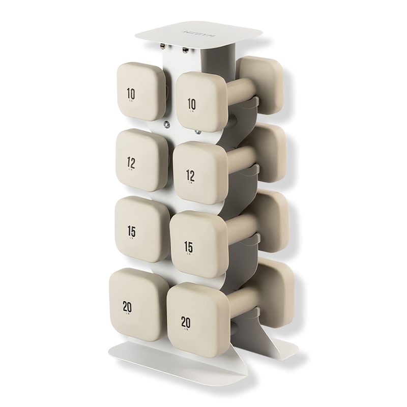 SafeGrip Dumbbells Upper Set with Light Rack - Sandstone
