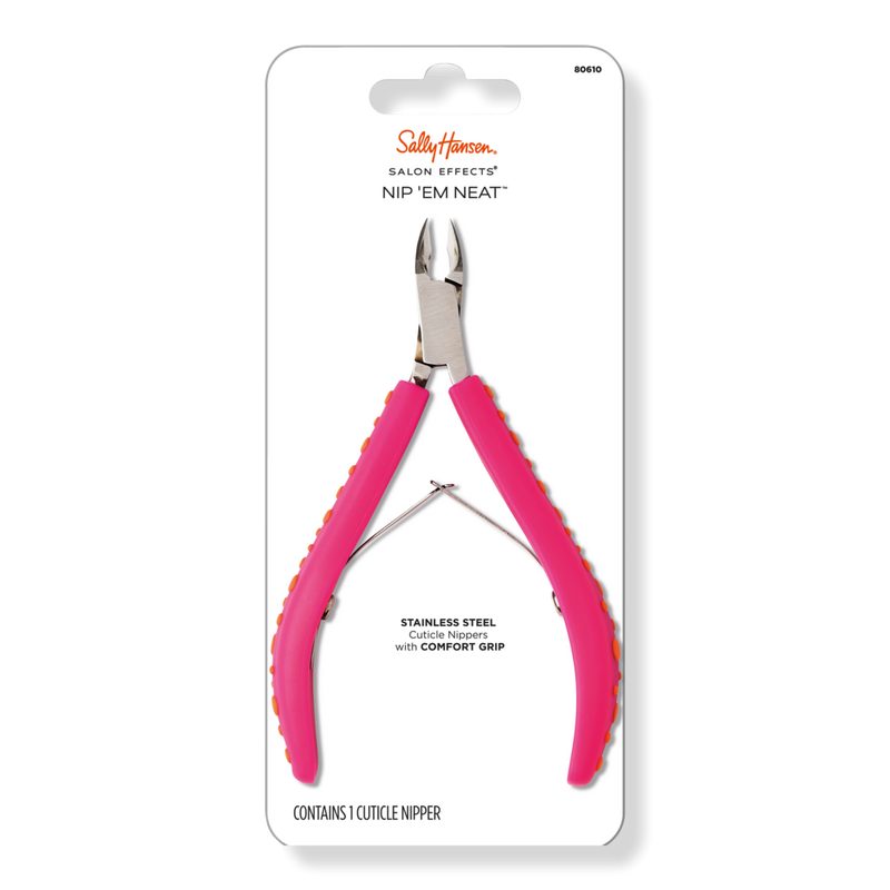 Salon Effects Nip 'em Neat Cuticle Nippers with Comfort Grip - Pink