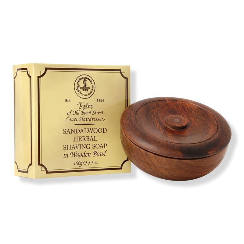 Sandalwood Traditional Shave Soap in Acadia Wooden Bowl