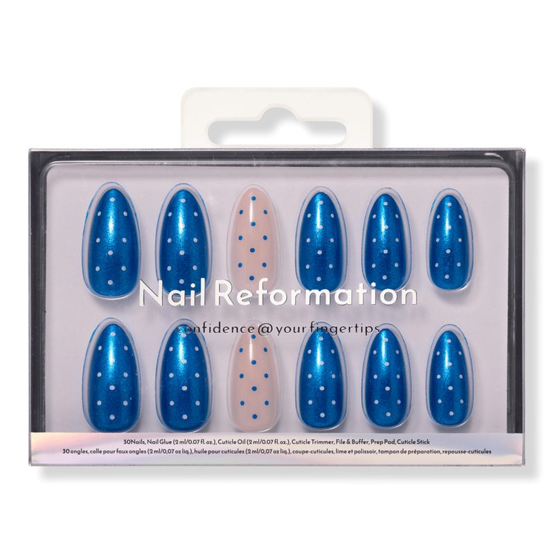 Sapphire Beads Press On Nails