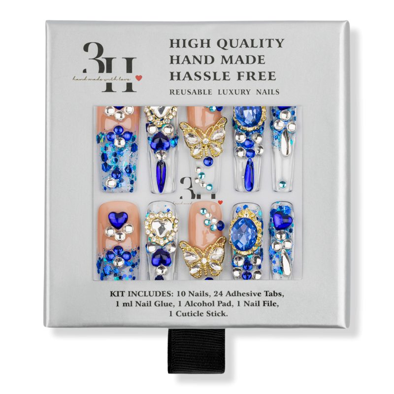 Sapphire Spell X-Long Square Press-On Nails - Medium