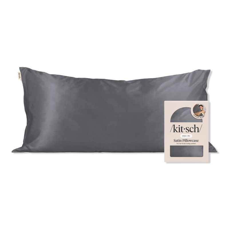 Satin King Pillowcase - Charcoal