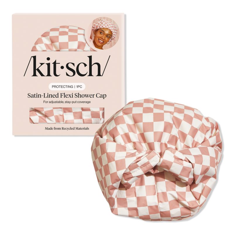 Satin-Lined Flexi Shower Cap - Terracotta