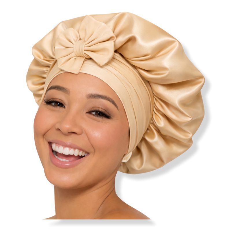 Satin Luxe Double-Lined Hair Bonnet - Almond