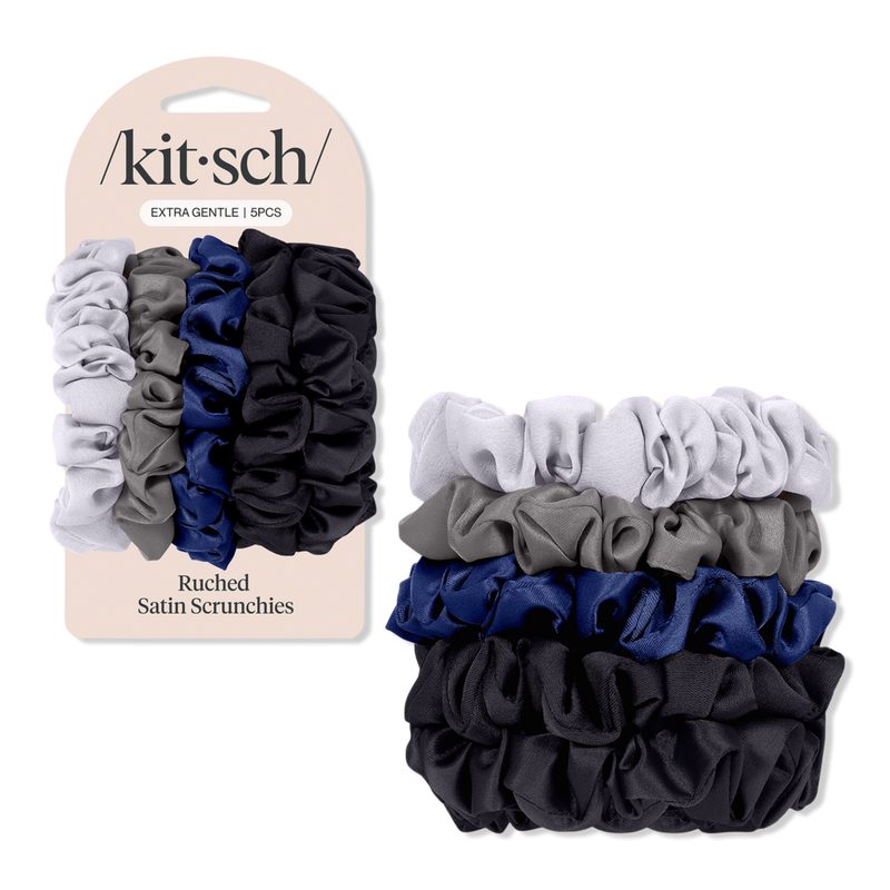 Satin Petite Scrunchies Set - Midnight