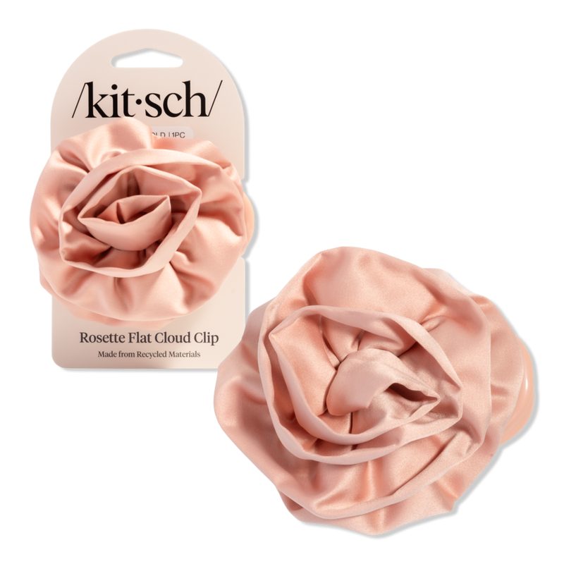 Satin Rosette Medium Flat Cloud Clip - Terracotta