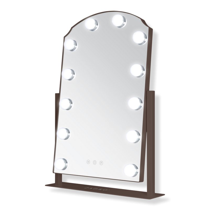 Scalloped Edge Hollywood LED Vanity Mirror - Chocolate