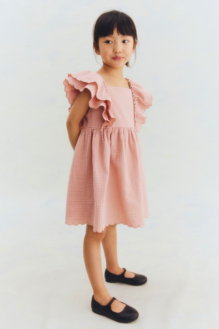Scalloped-Trim Dress