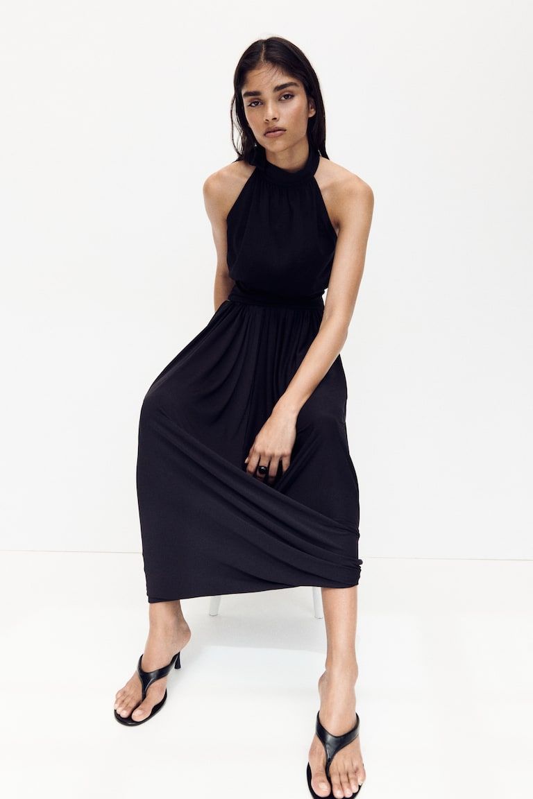 Scarf-Collar Crêpe Top