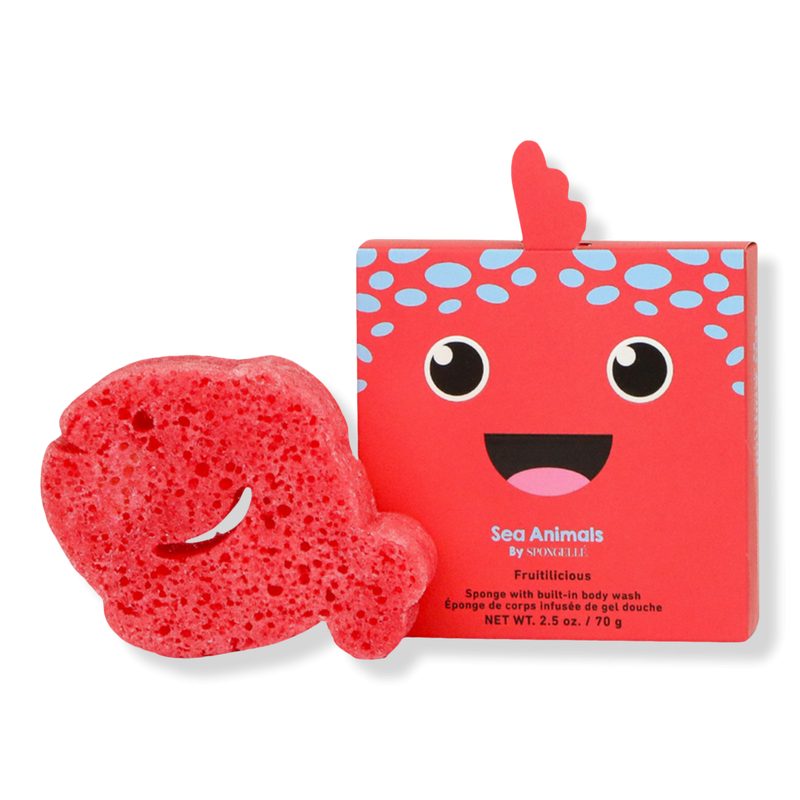 Sea Animals Fiona Fish Body Wash Infused Bath & Shower Loofah for Kids Baby Essentials