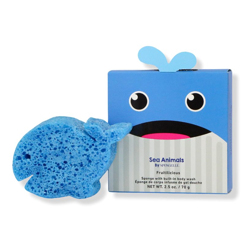 Sea Animals Walter Whale Body Wash Infused Bath & Shower Loofah for Kids Baby Essentials