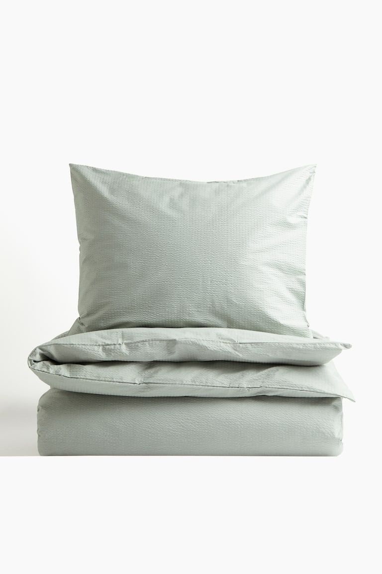Seersucker Twin Duvet Cover Set