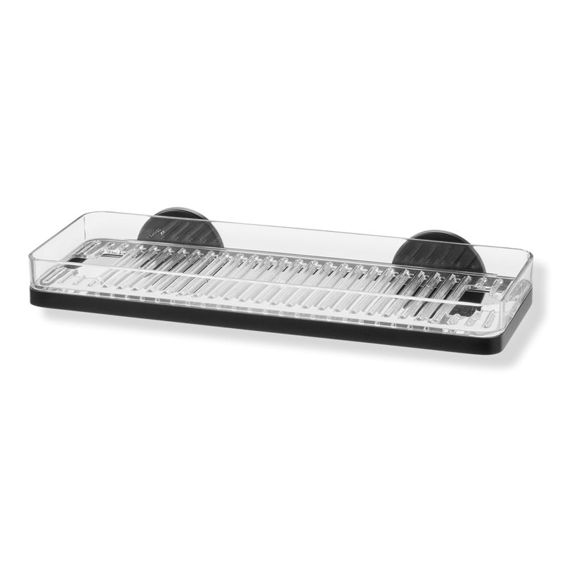 Self-Adhesive Shower Shelf with Razor Holder - Matte Black