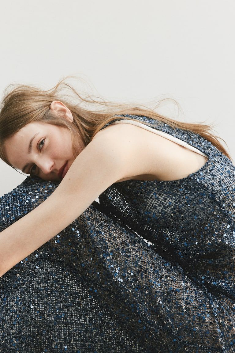 Sequined Mesh Dress