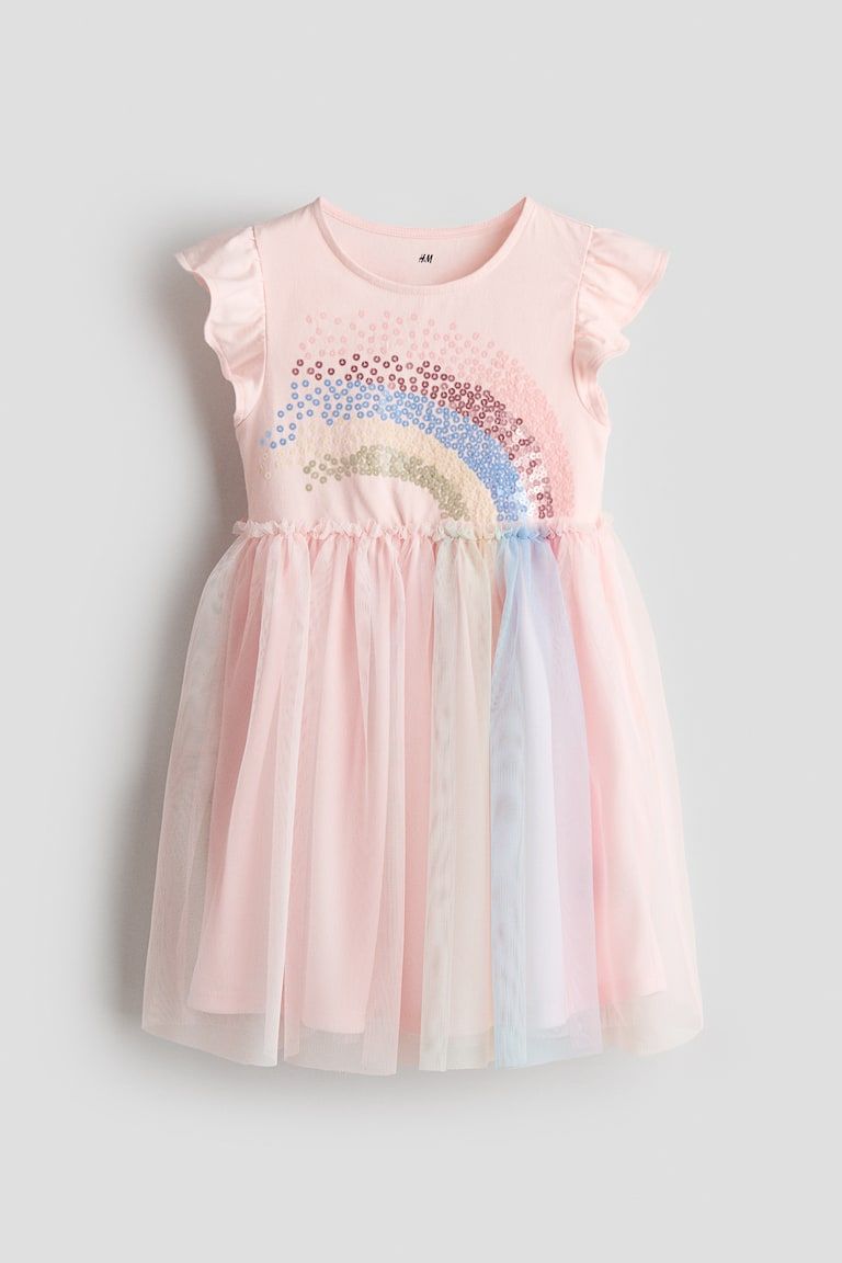 Sequined Tulle-Skirt Dress