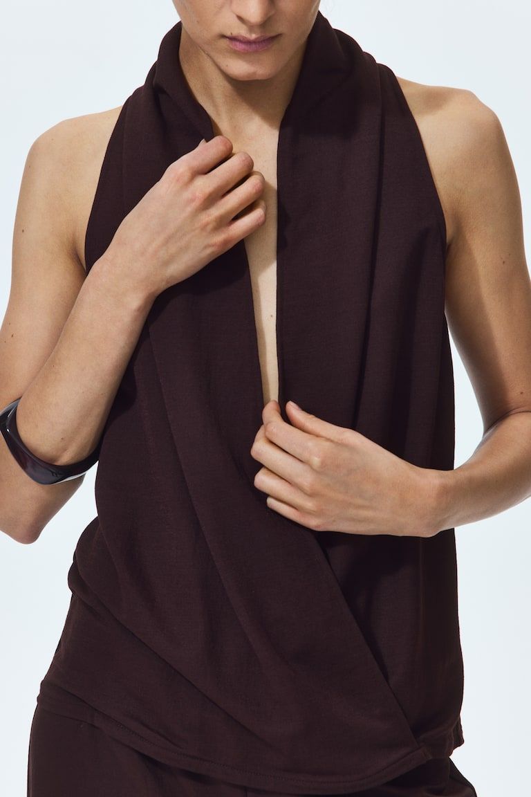Shawl-Collar Wrap Top