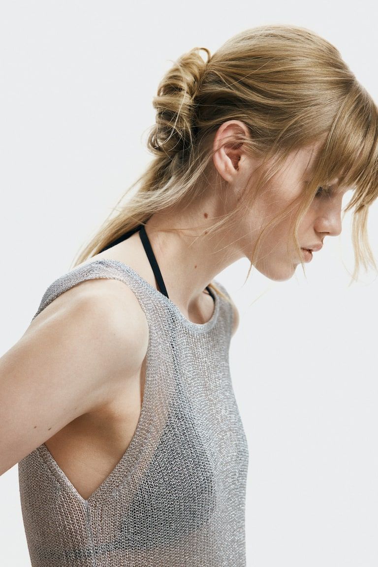Shimmery Rib-Knit Dress