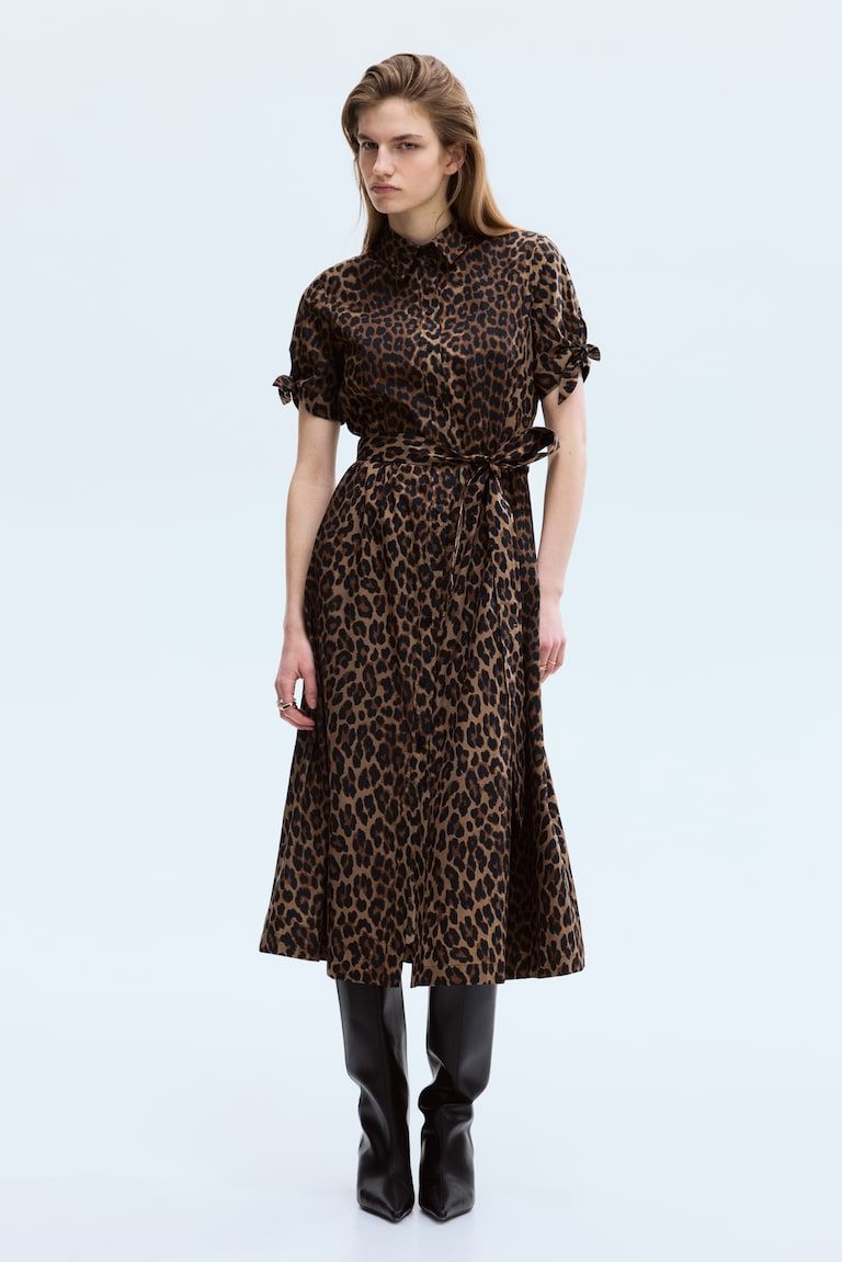 Short-Sleeved Shirt Dress