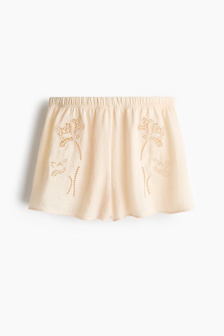 Shorts with Eyelet Embroidery