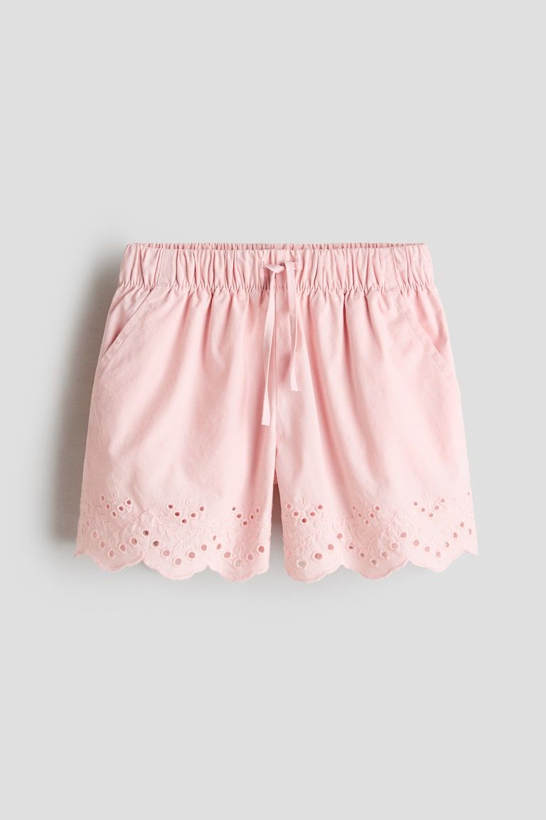 Shorts with Eyelet Embroidery