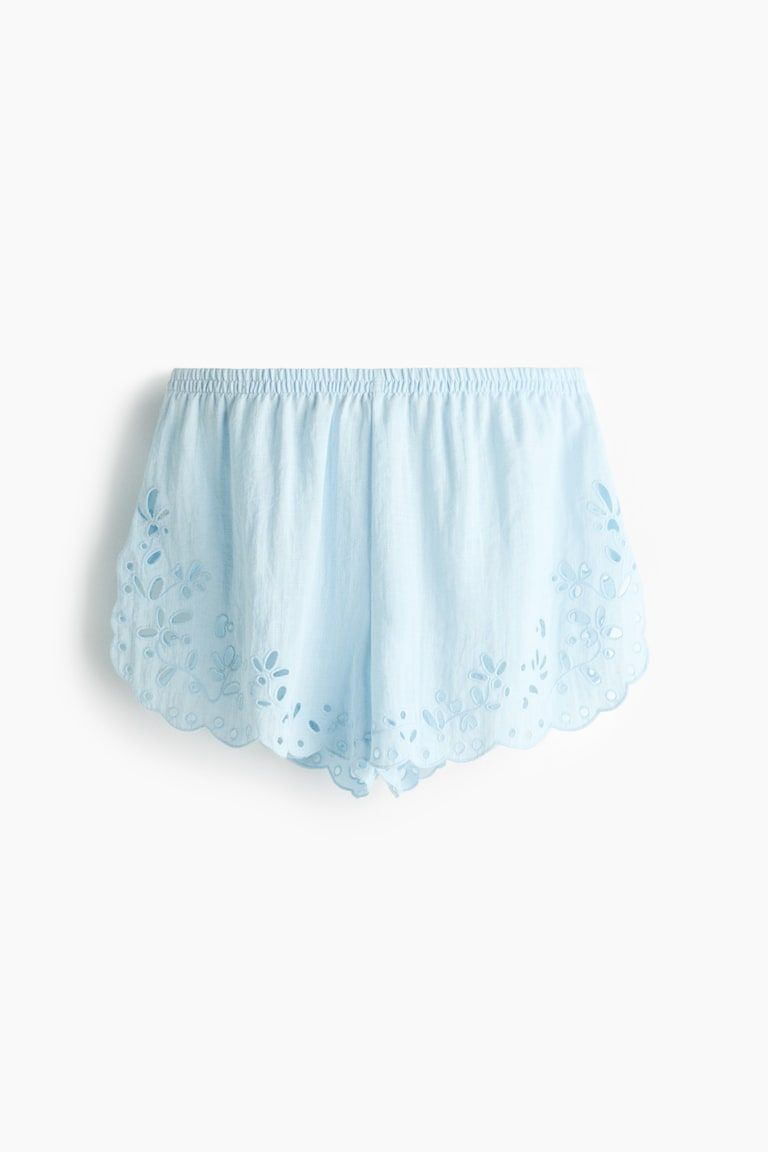 Shorts with Eyelet Embroidery