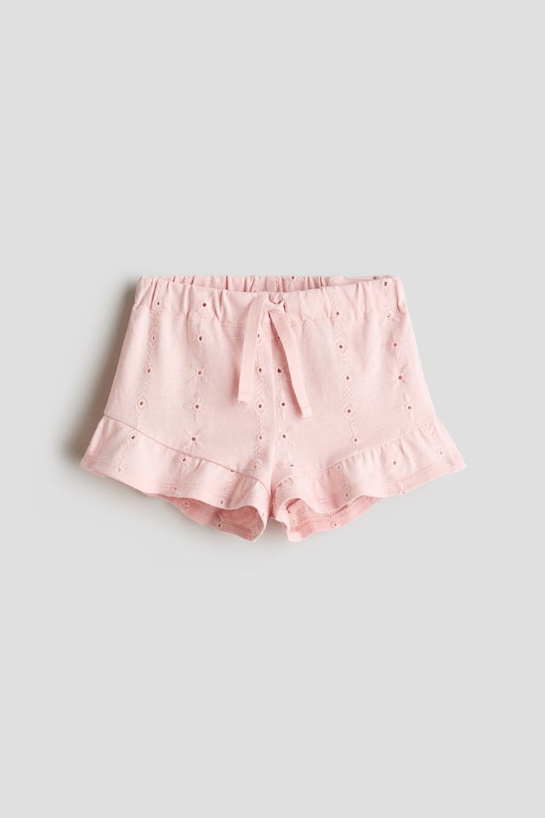 Shorts with Eyelet Embroidery