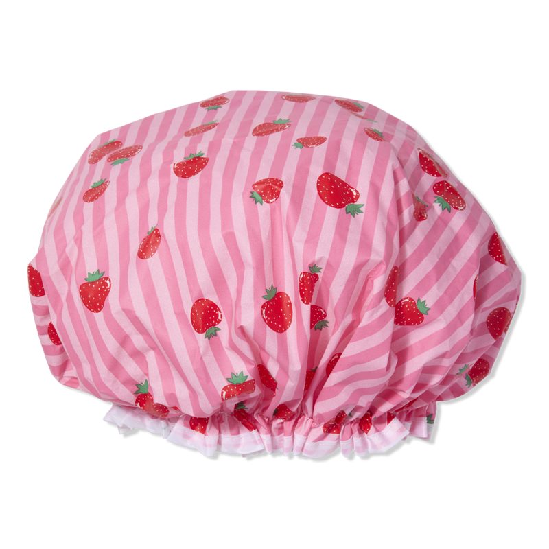 Shower Cap Strawberry Stripes