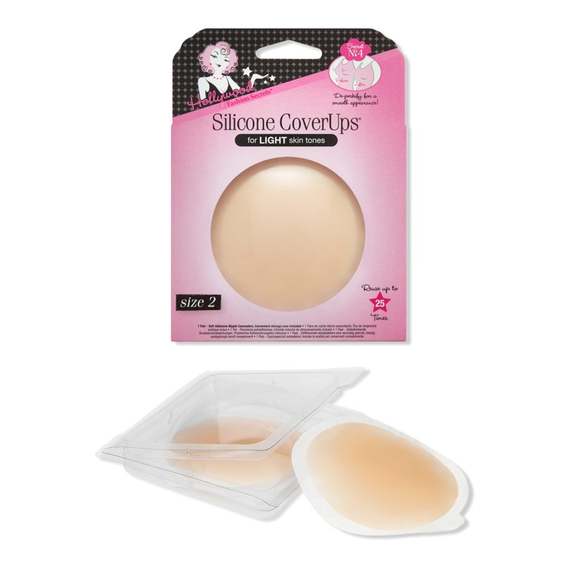 Silicone CoverUps Size 2, Self-Adhesive Nipple Concealers - Light