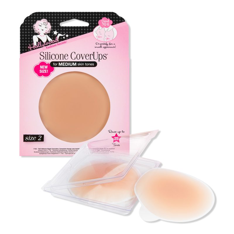 Silicone CoverUps Size 2, Self-Adhesive Nipple Concealers - Medium
